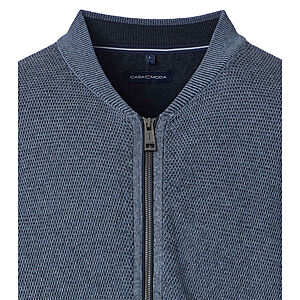 CasaModa | Strickjacke | Baumwolle Strukturstrick | Stahlgrau