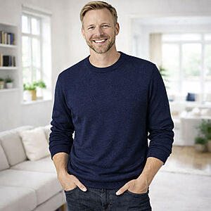 Rundhals Pullover | Reine Schurwolle | Farbe marine