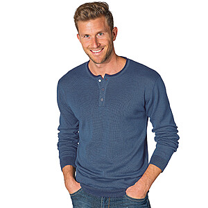 Kimmich | Strickshirt Henley | Farbe Jeansblau