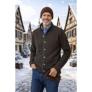 Kimmich | Strickjacke im Country-Stil | Farbe braun