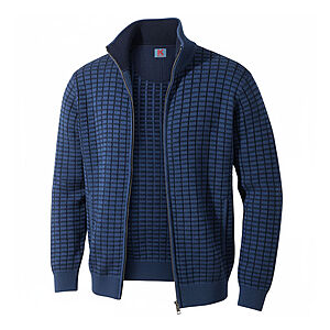 Struktur-Strickjacke | Jeansblau-royal