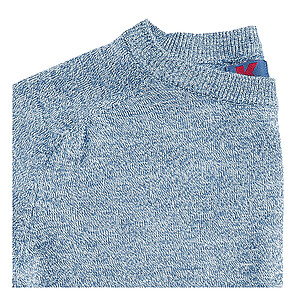 Rundhals Merino-Melange Pullover | Raglan Arm | Blau