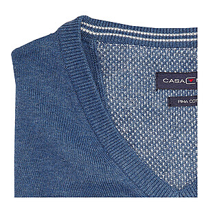 Casa Moda | Pullover mit V-Ausschnitt | Pima-Cotton | Jeansblau