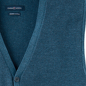 Casa Moda | Struktur-Strickweste | Petrol-Blau