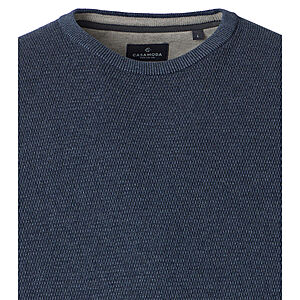 CasaModa | Rundhals-Pullover | Baumwolle Strukturstrick | Marine