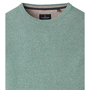 CasaModa | Rundhals-Pullover | Baumwolle Strukturstrick | Gr�n