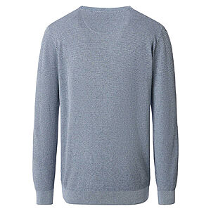 CasaModa | Rundhals-Pullover | Baumwolle Strukturstrick | Hellblau