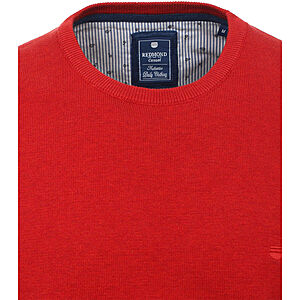 Redmond | Baumwoll-Pullover | Rundhals | Hellrot