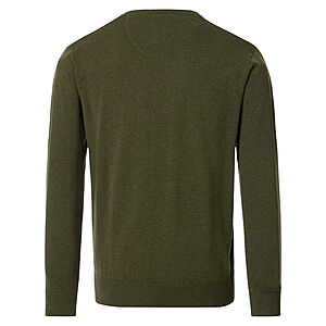 Redmond | Baumwoll-Pullover | Rundhals | Moos