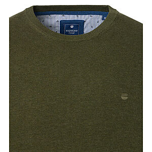 Redmond | Baumwoll-Pullover | Rundhals | Moos