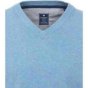 Redmond | Baumwoll-Pullover | V-Ausschnitt | Hellblau