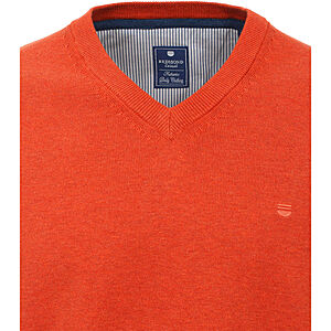 Redmond | Baumwoll-Pullover | V-Ausschnitt | Orange