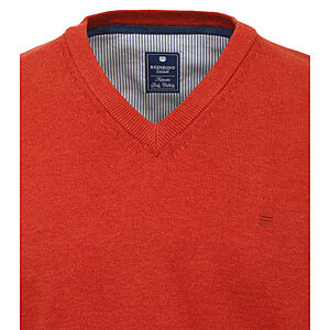 Redmond | Baumwoll-Pullover | V-Ausschnitt | Terra