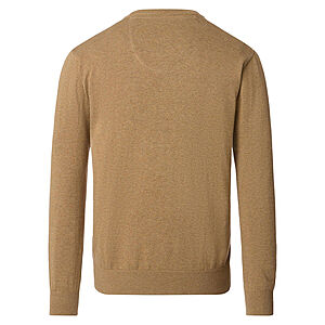 Redmond | Baumwoll-Pullover | V-Ausschnitt | Beige