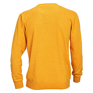 Redmond | Baumwoll-Pullover | V-Ausschnitt | Gelb