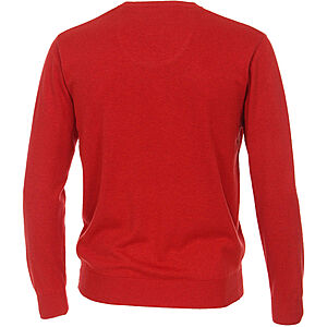 Redmond | Baumwoll-Pullover | V-Ausschnitt | Hellrot