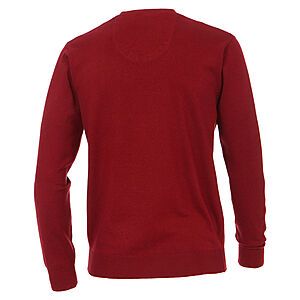 Redmond | Baumwoll-Pullover | V-Ausschnitt | Rot