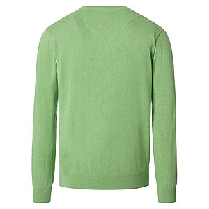 Redmond | Baumwoll-Pullover | V-Ausschnitt | Hellgr�n