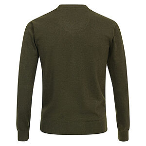Redmond | Baumwoll-Pullover | V-Ausschnitt | Moos
