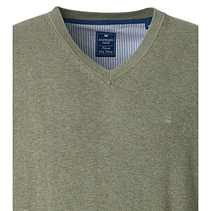 Redmond | Baumwoll-Pullover | V-Ausschnitt | Salbei