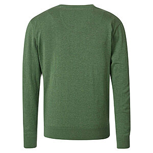 Redmond | Baumwoll-Pullover | V-Ausschnitt | Gras