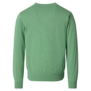 Redmond | Baumwoll-Pullover | V-Ausschnitt | Minze