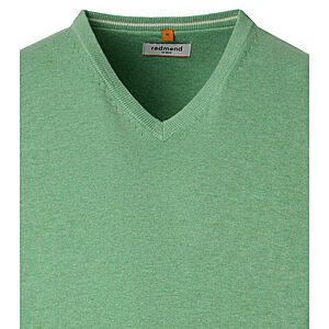 Redmond | Baumwoll-Pullover | V-Ausschnitt | Minze