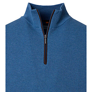 Redmond | Baumwolle Troyer | Struktur-Strick | Jeans