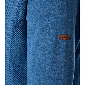 Redmond | Baumwolle Troyer | Struktur-Strick | Jeans