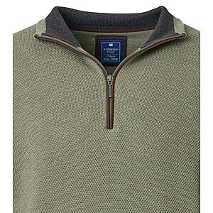 Redmond | Baumwolle Troyer | Struktur-Strick | Salbei