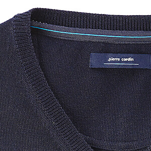 Pierre Cardin | Merino-Mix Pullover | V-Ausschnitt | Marine