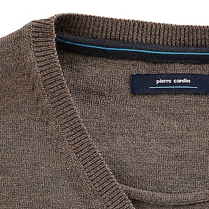 Pierre Cardin | Merino-Mix Pullover | V-Ausschnitt | Sand