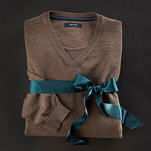 Pierre Cardin | Merino-Mix Pullover | V-Ausschnitt | Sand