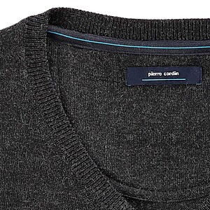 Pierre Cardin | Merino-Mix Pullover | V-Ausschnitt | Anthrazit