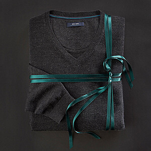 Pierre Cardin | Merino-Mix Pullover | V-Ausschnitt | Anthrazit