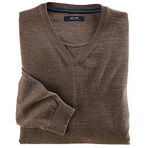 Pierre Cardin | Merino-Mix Pullover | V-Ausschnitt | Sand