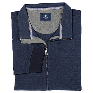 Pierre Cardin | Sweat Jacke Strick Optik | Dunkelblau