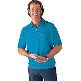 Polo Hemd mit elastischem Bund bügelfrei | Farbe azur