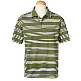 Polo-Shirt | Baumwolle Pique mit Streifen | Farbe olive