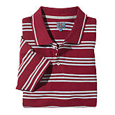 Polo-Shirt | Baumwolle Pique mit Streifen | Farbe rot