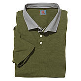 Polo-Shirt mit gewebtem Kragen | Flamm-Garn Baumwolle | Farbe oliv