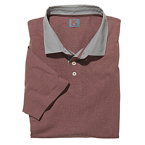Polo-Shirt mit gewebtem Kragen | Flamm-Garn Baumwolle | Farbe rot