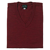 Pullover V-Kragen | Reine Schurwolle | Farbe burgund