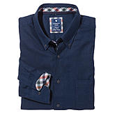 Redmond | Baumwoll Flanell Hemd | Button down Kragen | Farbe marine