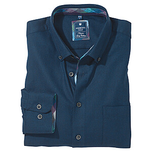  Redmond | Baumwoll-Flanell-Hemd | Button-down Kragen | Marine