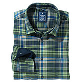   Redmond | Baumwoll Flanell Hemd | Kent Kragen | Farbe grün karo