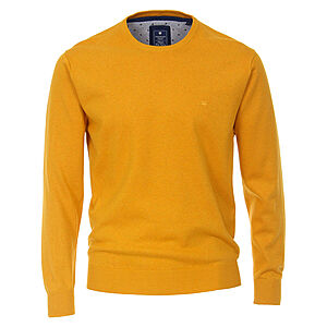Redmond | Baumwoll-Pullover | Rundhals | Gelb