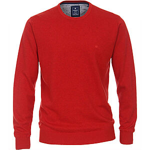Redmond | Baumwoll-Pullover | Rundhals | Hellrot