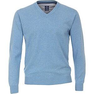 Redmond | Baumwoll-Pullover | V-Ausschnitt | Hellblau