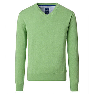 Redmond | Baumwoll-Pullover | V-Ausschnitt | Hellgr�n